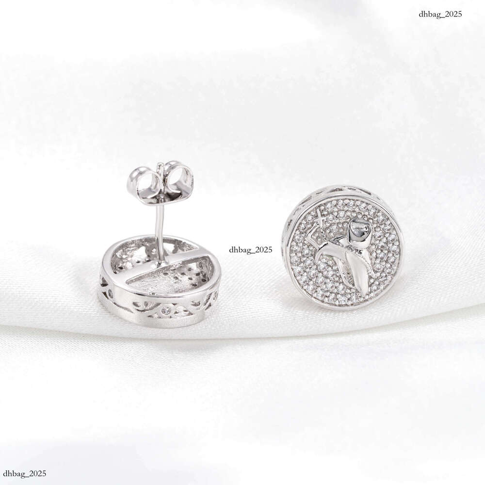 Jewelry Style Sier Moissanite Classic Round Palm Earrings Unisex Versatile Available