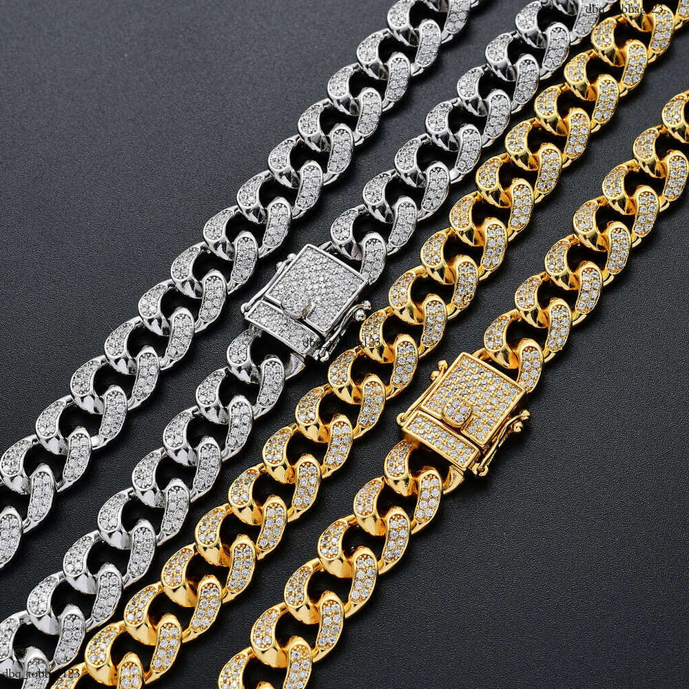 Micro Paved Moissanite chain Cuban Chain Heavy Craft 12mm Men's Personality Necklace Hip Hop Accessories