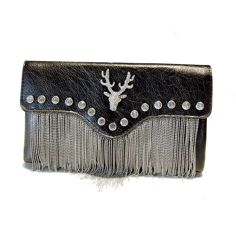 Free Shipping Designer Bag New Tassel Handbag For Women Korean Style Personality Fashionable Luxury Bag Elegant Clutch Bag For Women