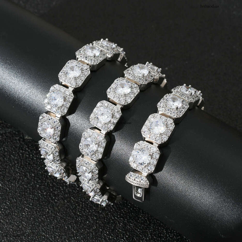 13mm Ice Sugar Chain Sier Inlaid Moissanite, Hip-Hop Men's Necklace with Certificate