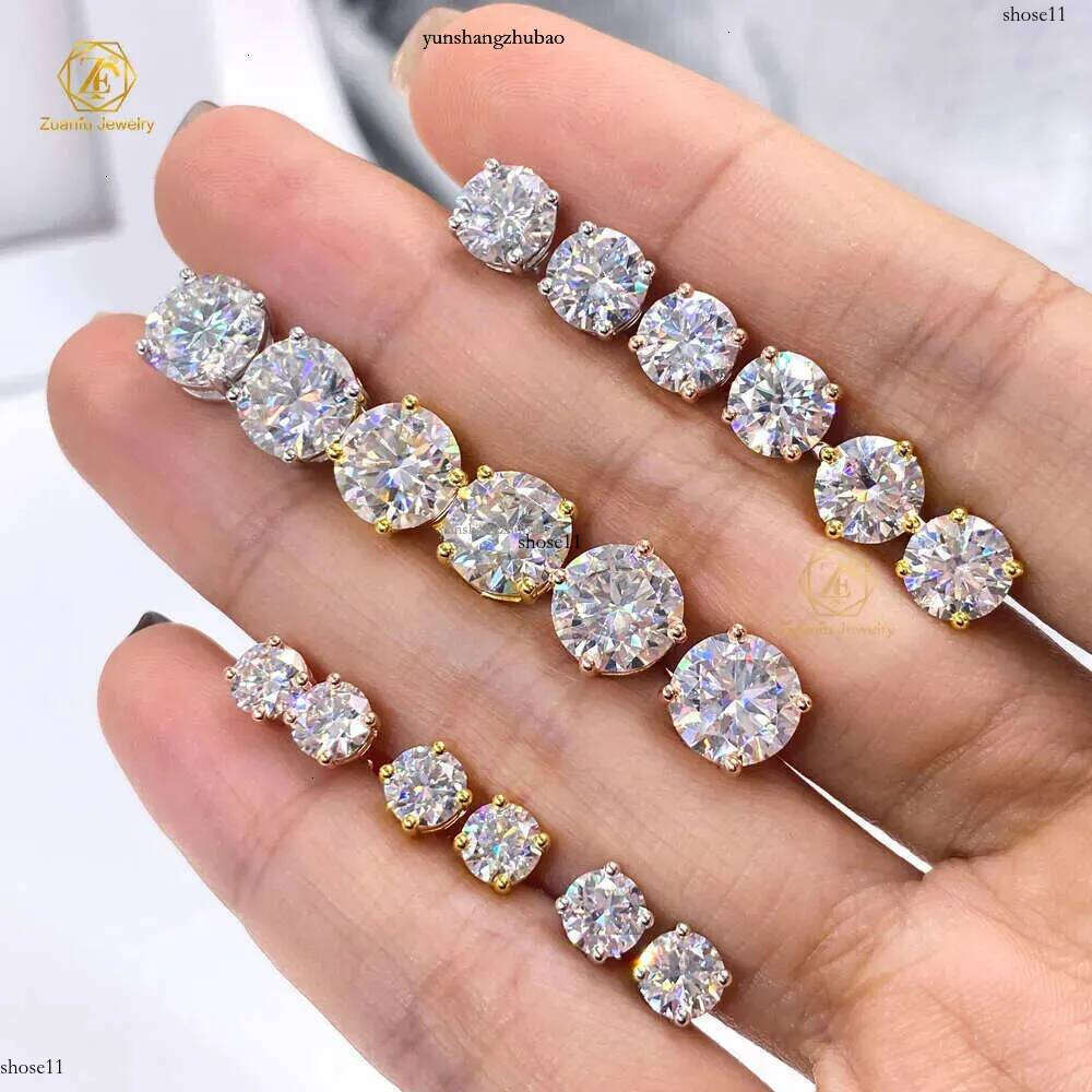 Screwback earring 3mm-10mm piercing jewelry 4 prongs set CVD HPHT lab grown stud in VVS