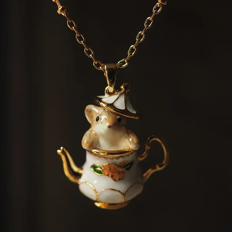 Fashion Funny Enamel Cartoon Chipmunk French Teapot Earrings for Women Accessories Style Jewelry Woman Charm 250805