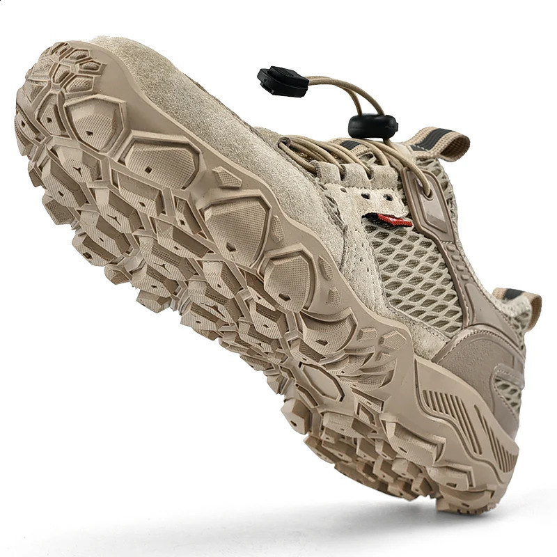 Men Soft Hiking Shoes Summer Breathable Mesh Sneakers Light Black Hike Footwear Walking Shoes Outdoor Shoes Climbing Shoes Male 250805