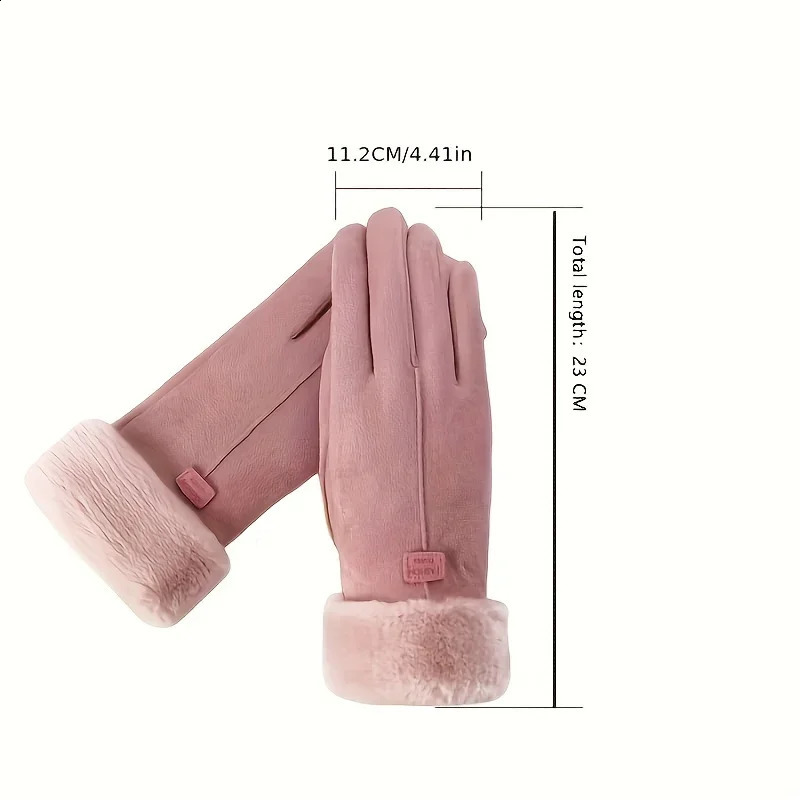 Warm Winter Gloves With Plush Interior Touch Screen Snow Thickened Cold Weather Sports Gloves Christmas Gloves Gifts 250807