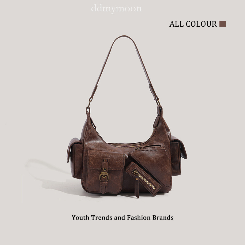 Single Shoulder Underarm Sweet Cool Spicy Girl Motorcycle 2025 Autumn Winter Handheld Tote Bag ddmymoon