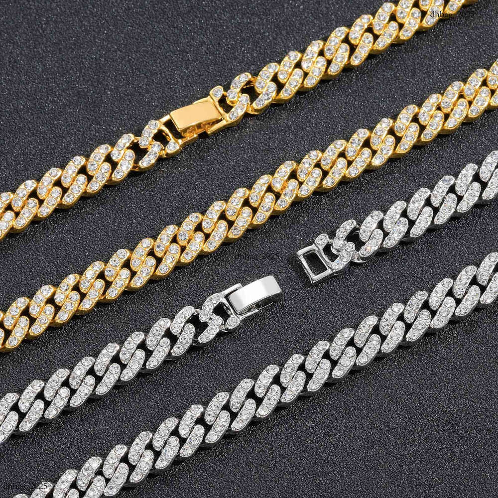 Necklace 9mm Single Row Cuban Chain Trendy Brand Unisex Personality Hip Hop Accessories