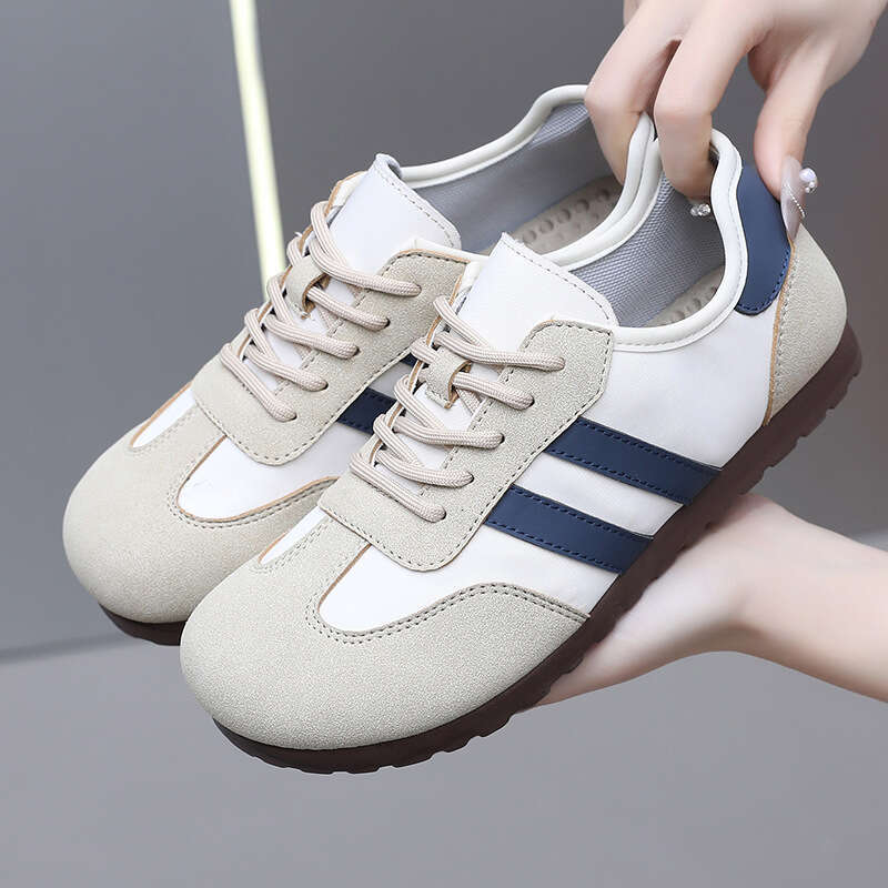 2025 Spring and Autumn New Versatile German Training Casual Fashion Slip-On Flat Soft Sole Non-Slip Women's Single Shoes