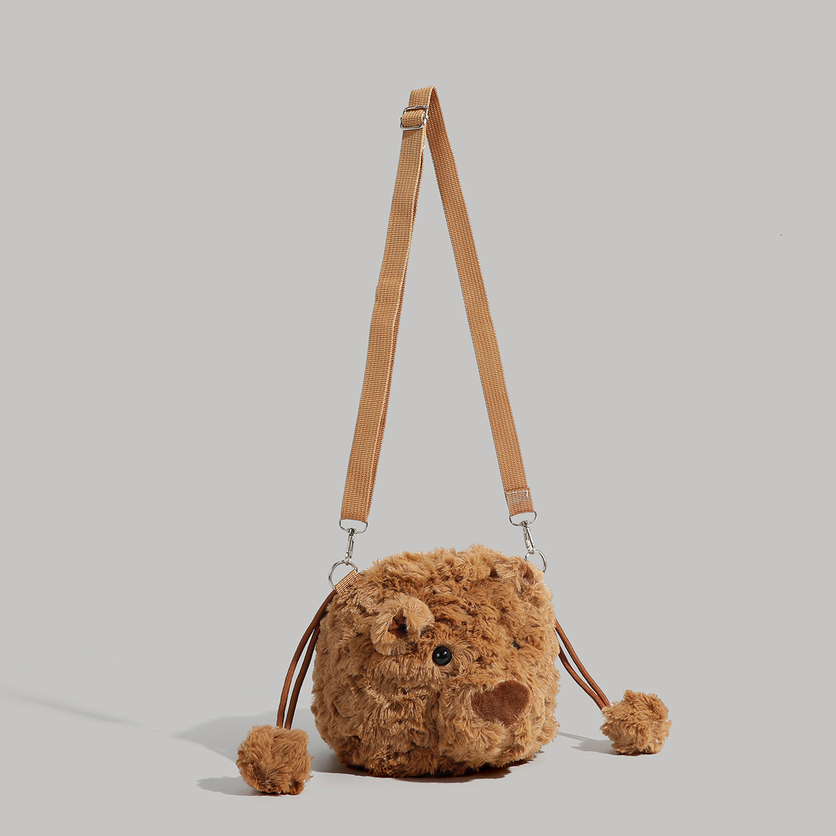 Cute Plush Single Shoulder for Women Barcelona Bear Head Crossbody Bag ddmymoon