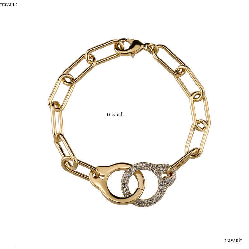 Hip Hop Unisex Punk Independent Packaging Micro Inlaid Geometric Bracelet Gold Jewelry New Style Accessories