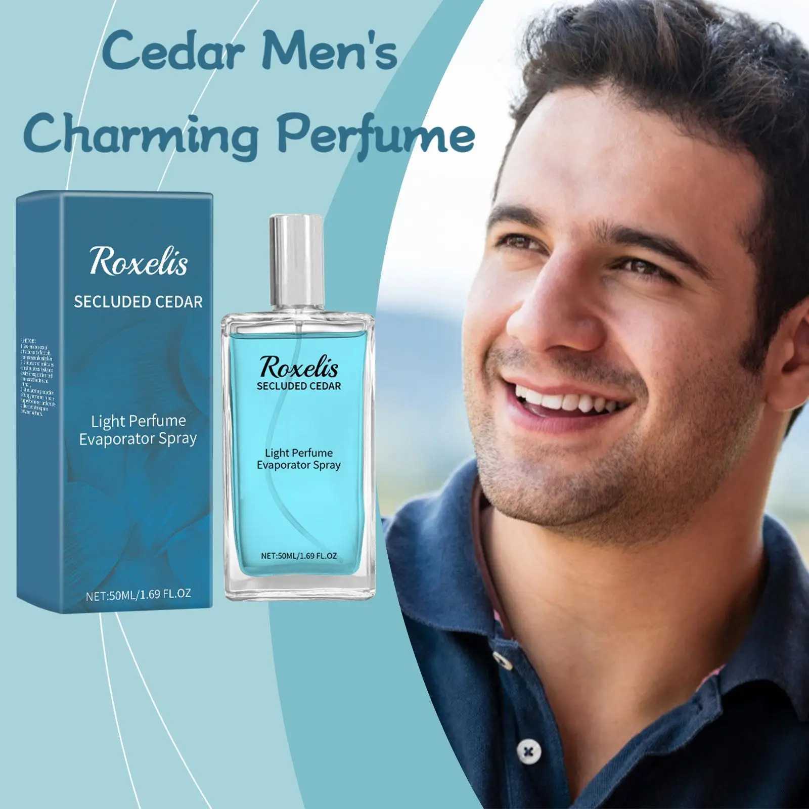 50ml Roxelis Cedar Mens Charming Perfume Lasting Pheromone Flirting Deodorant Freshing Body Glamor Gentlemen Dating Perfume Z250809