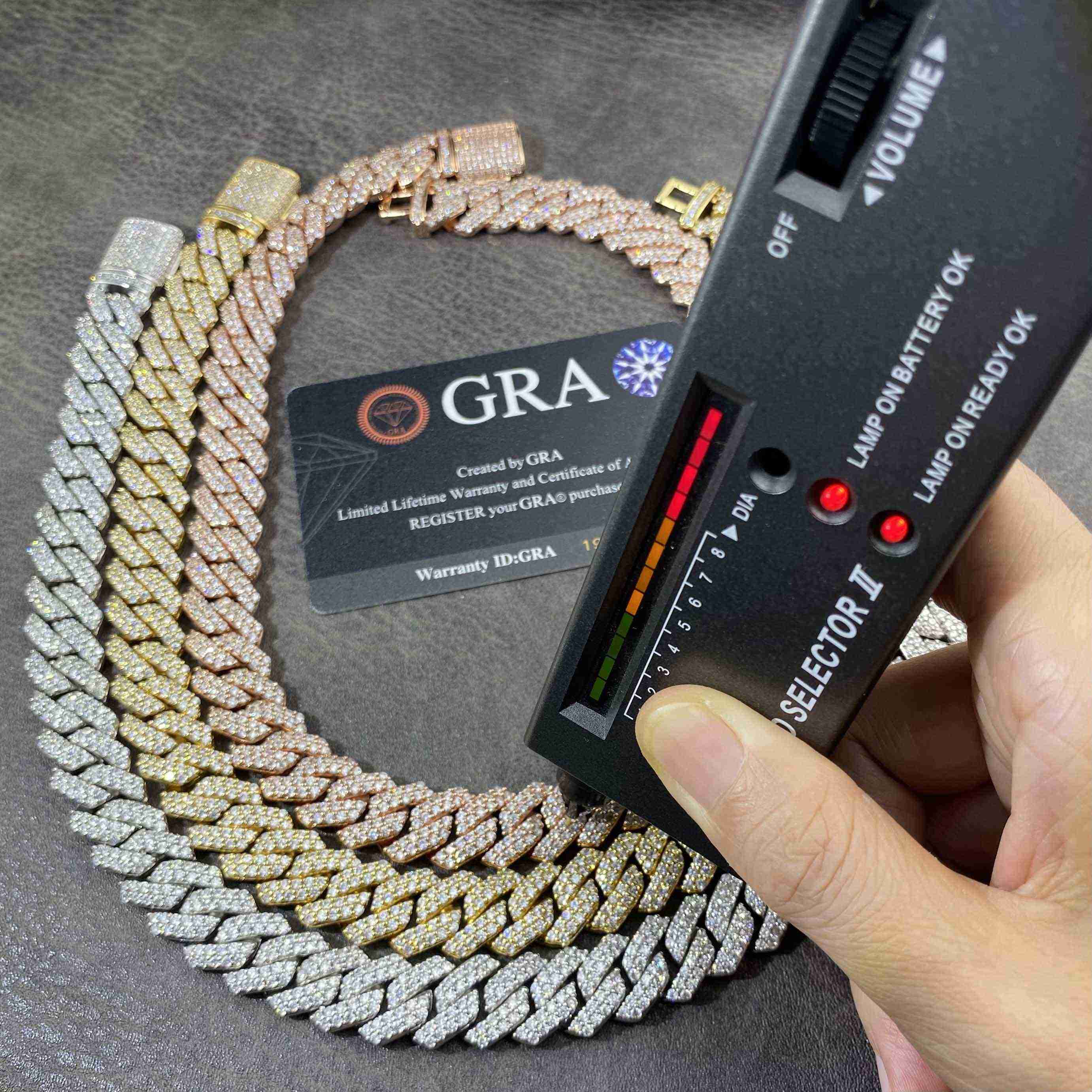 Diamond Tester GRA Moissanite Luxury Rapper Hip Hop 925 Silver 14mm Cuban Link Chain Bracelet Custom Hip Hop Fine Jewelry