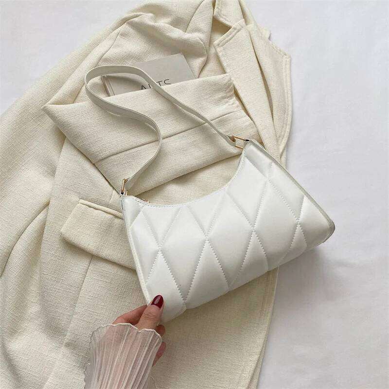 Black PU Leather Shoulder Bag Retro Solid Color Casual Female Hobos Women's Fashion Handbags Shopper Clutch Purse
