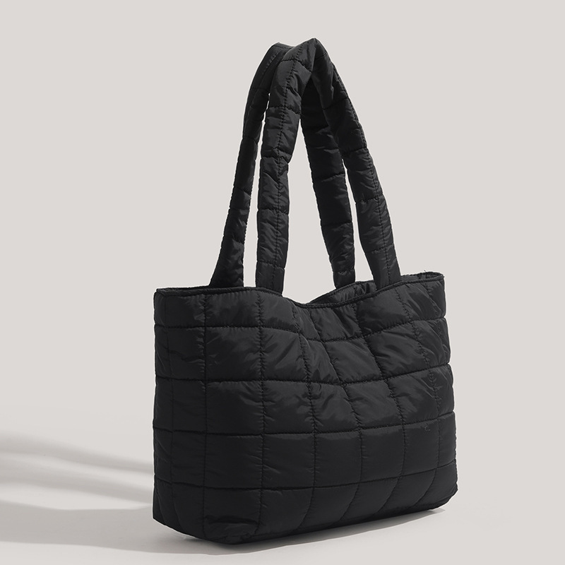 2025 Spring New Fashion Pleated Cotton Jacket Single Shoulder Large Capacity Quilted Handbag ddmymoon