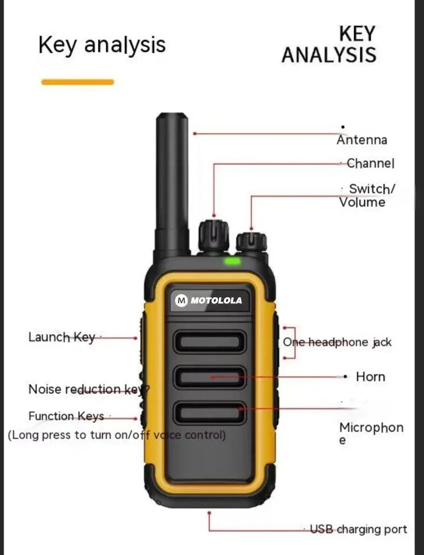 Motolola 2Pcs Mini Walkie Talkie Portable Two-Way Radio UHF Transceiver Set Walkie-talkies Radio Walkie Talkie Long Range COD 250812