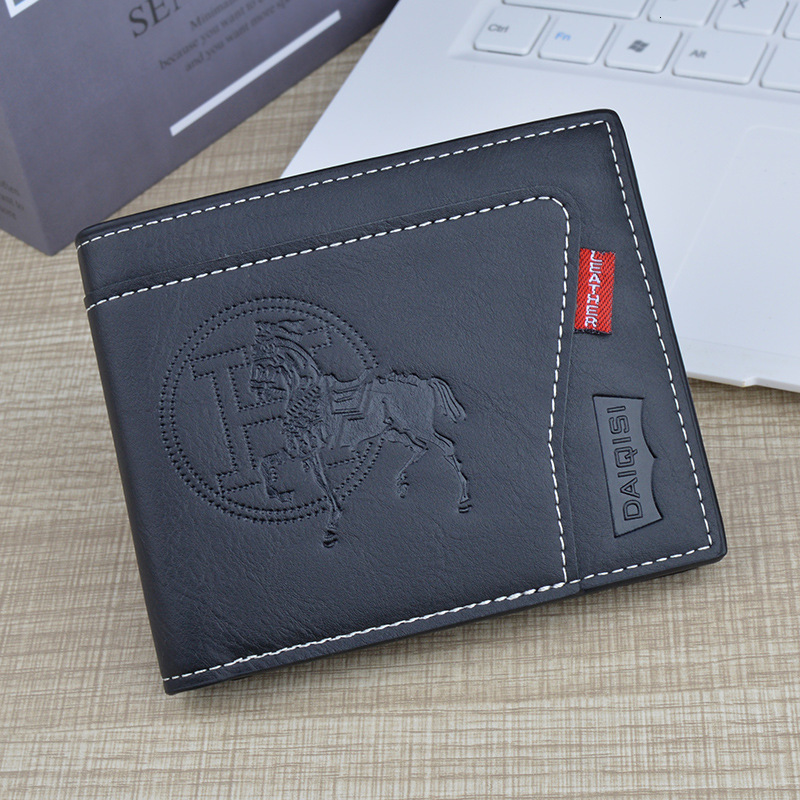 Men's Wallet Retro Short Zipper Wallet Luxury Bag High-end Stitching Embossed New Multi-functional Designer Bag Card Holder Men's Leather Wa