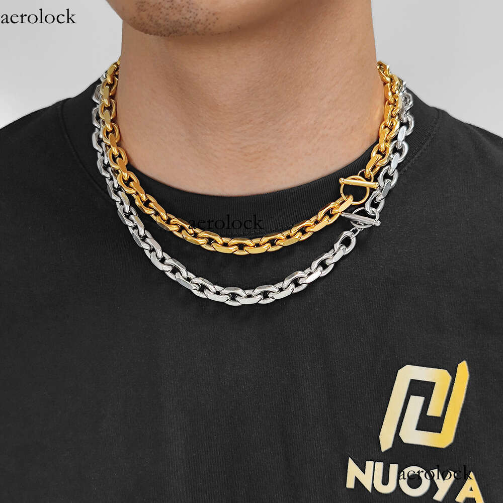 Sterling Silver Cross O Chain Bracelet Necklace Trendy Men Hip Hop Personality Fashion Rap Street Dance Accessories