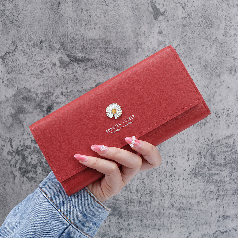 Luxury Bag 2025 Korean Style New Women's Long Zipper Wallet Large Capacity Simple Daisy Versatile Clutch Phone Bag