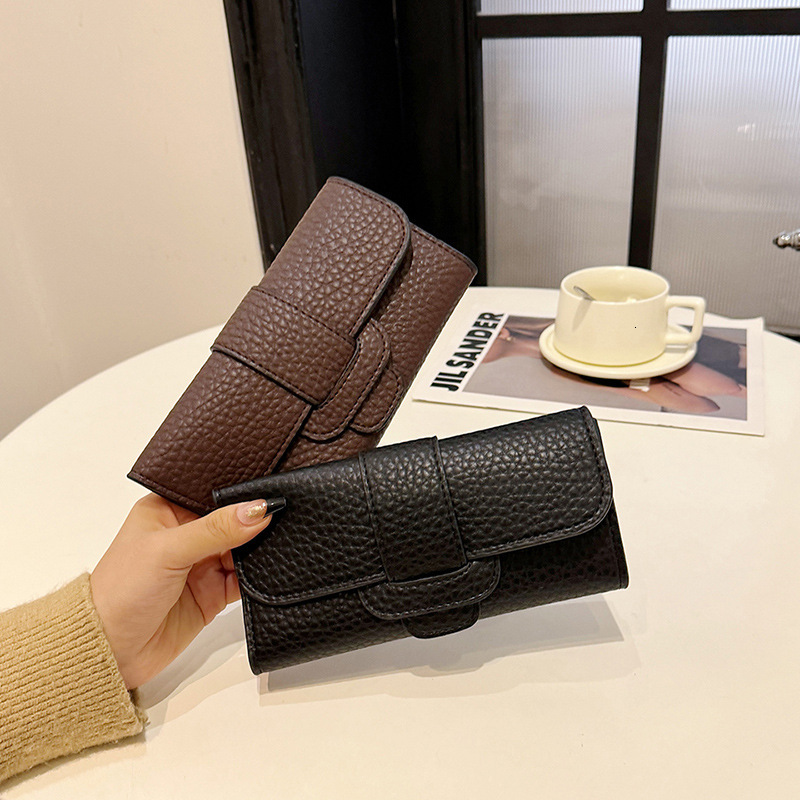 2025 New Luxury Bag Women's Long Wallet Korean Fashion Lychee Pattern Wallet Designer Bag Cross-border Wholesale Large Capacity Card Holder