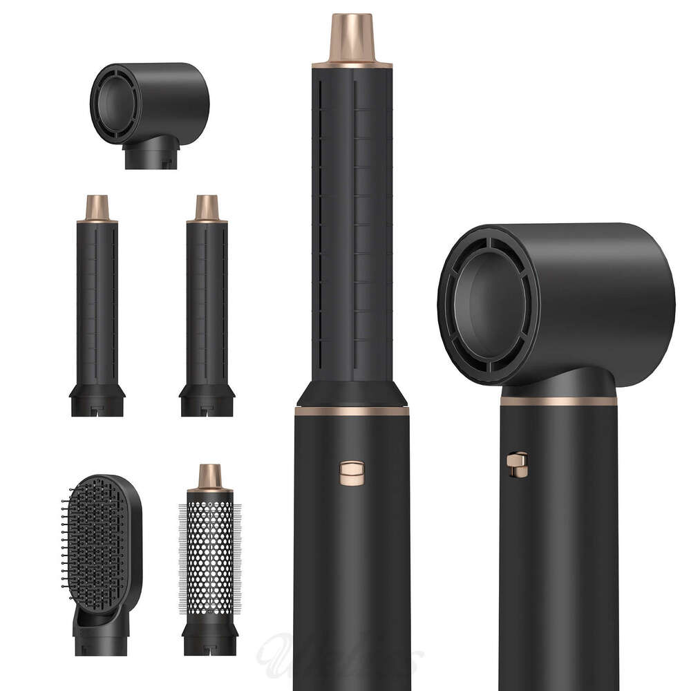 New 5-in-1 Curling Iron Noise Reduction Comb Hot Air Brush Curler Styling Negative Ion Multifunctional Hair Dryer