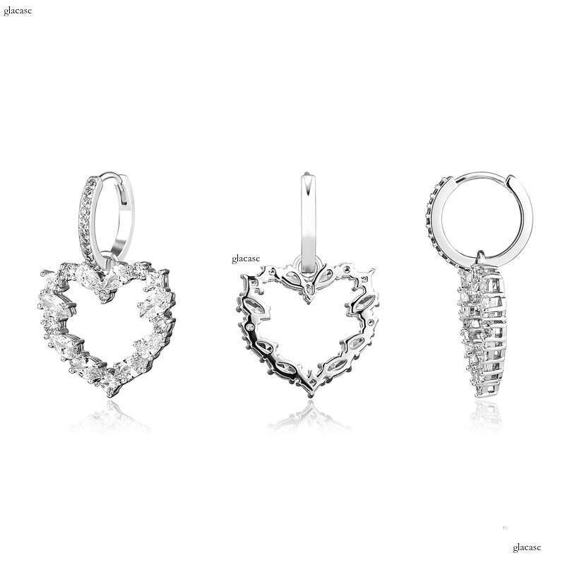 Exquisite Small Irregular Zircon Heart for Women Simple Versatile High-end Sense Temperament Earrings Gold Jewelry