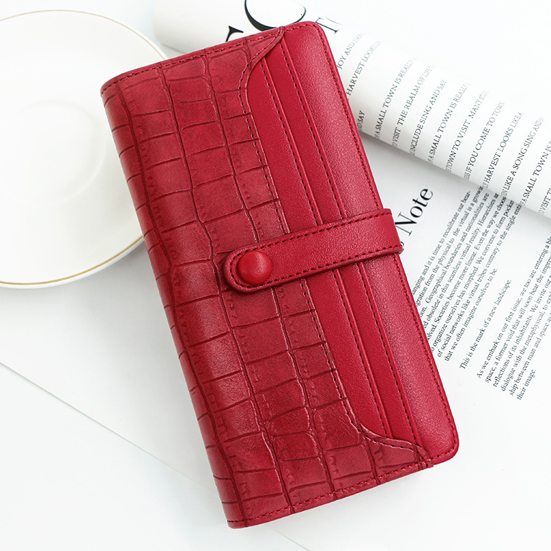 Personalized Women's Luxury Bag Long Wallet Zipper Buckle Solid Color Wallet Stone Pattern Card Holder Clutch Coin Purse