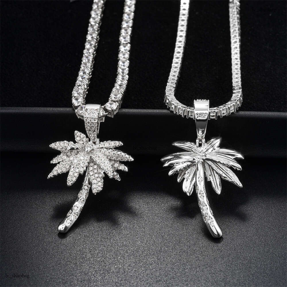 Personalized Full Sterling Silver Inlaid Moissanite chain Jewelry Personality Hip-Hop Unisex Accessories Necklace Pendant