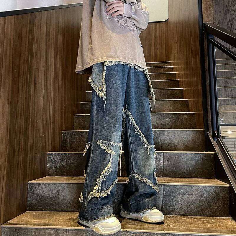 Streetwear Big Star Edge Jeans Cargo Men Women Clothing Y2K Loose Hip Hop Wide Leg Pants Haruku Casual Denim Trousers