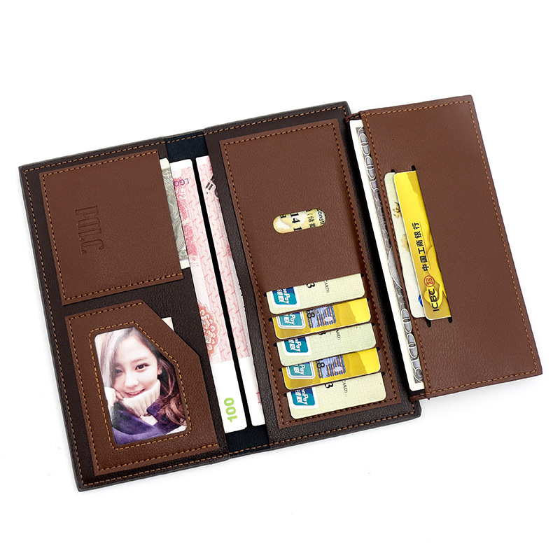 New Luxury Bag Cross-border Men's Wallet Urban Minimalist 70% Off Solid Color Long Men's Wallet Money Clip Wallet Card Holder Wholesale