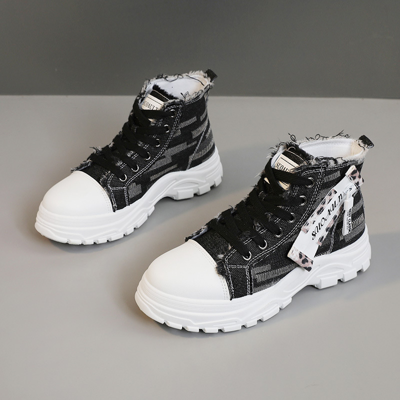 2025 new canvas high top women's shoes breathable thick sole height increasing casual shoes designer Martin sports boots