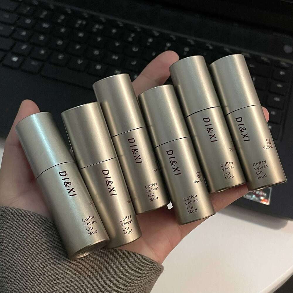 DIXI Small Silver Tube Glaze Velvet Matte Lip Mud Long-lasting Color Whitening Not Easy To Stick Cup Lipstick Makeup Free shipping