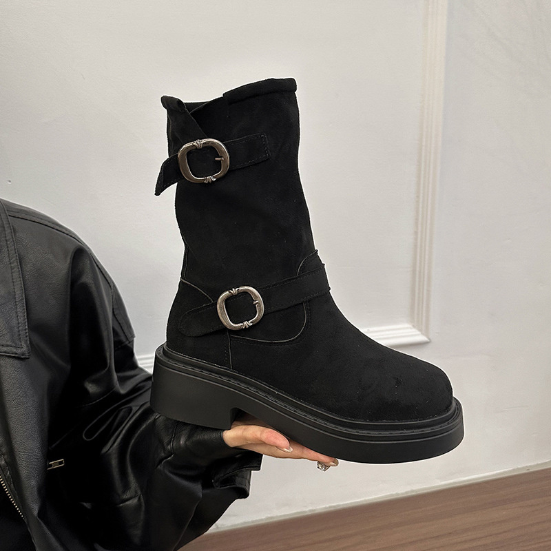 new Free delivery designer woman boots Martin boots women's midsole boots with simple design look slim and tall