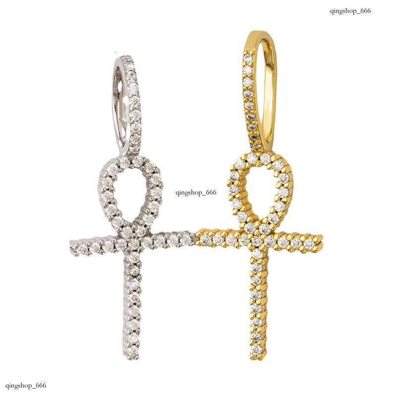 INS Hip-Hop Personality Iced Out VVS Cross Full Inlaid D Color Moissanite Necklace Pendant