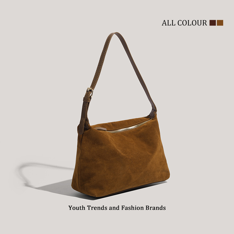 Autumn Winter Suede Underarm Dumpling Simple Commuter Shoulder Handbag Crossbody Bag ddmymoon