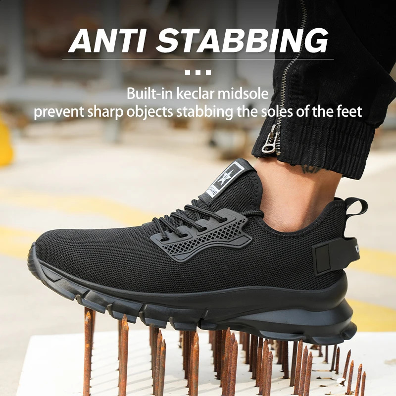 Soft-soled comfortable anti-smash anti-puncture and breathable safety shoes 250805