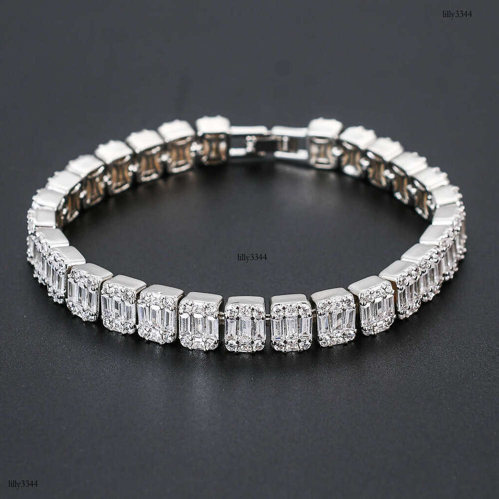 9mm Cubic Hip-Hop Necklace T-Cubic Moissanite chain Mixed Inlay Dominant Men's Collarbone Chain
