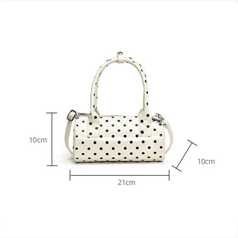 Crossbody Bag for Women Barrel Shape Mini Top Handle Purse PU Leather Polka Dot Cute Handbag with Adjustable Strap for Daily Use Z250809