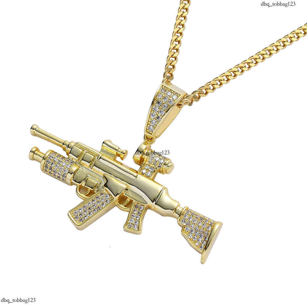 Trendy Jewelry Sniper Rifle Men's Hip-Hop Pendant Sterling Silver Micro-Inlaid Moissanite chain Cool Gun