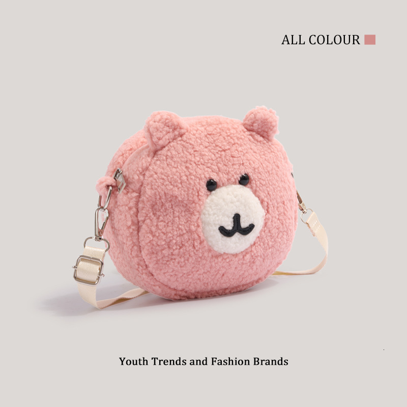 Cute Jiyi Bear Small Women New Autumn Winter Crossbody Bag Lamb Plush Doll for Girls ddmymoon