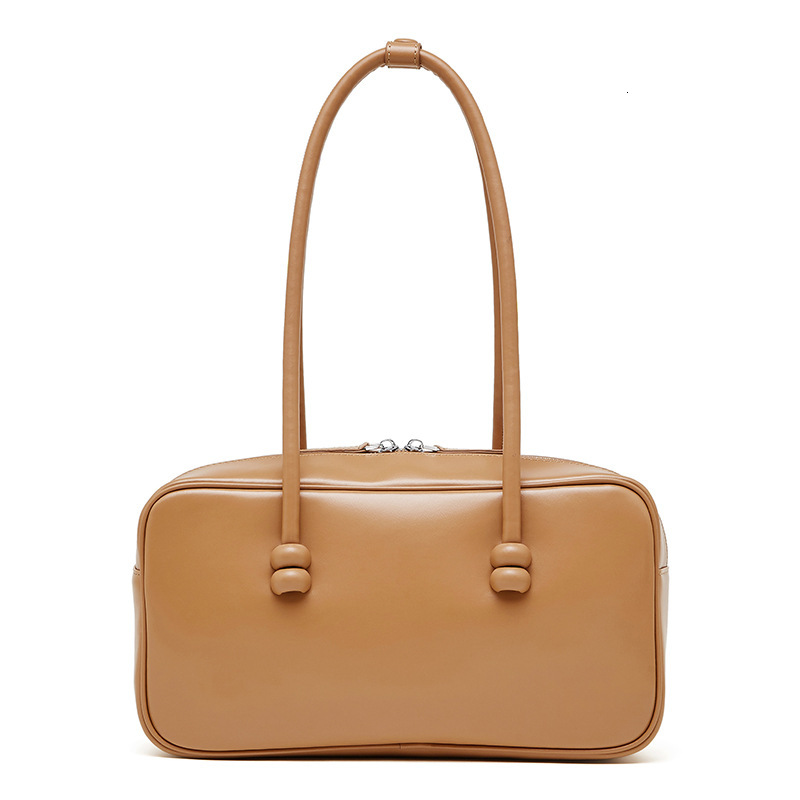 Genuine Leather Underarm For Women New Large Capacity Boston Single Shoulder Bowling Bag