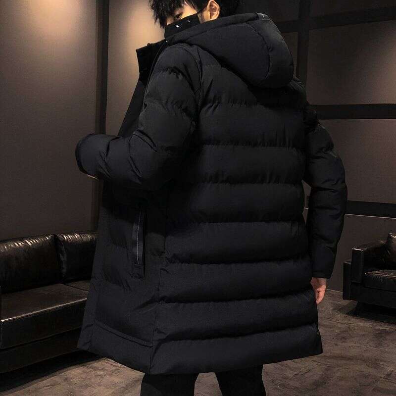 Cotton Winter Oversized Casual Thickened Warm Coat Cotton Men's Medium Length Hooded Couple Jacket