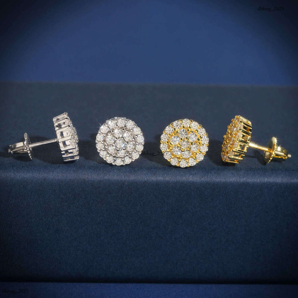 Premium Selection Flower 10.6mm Round Moissanite Stud Couple Style Personality Fashion Earrings Jewelry Now