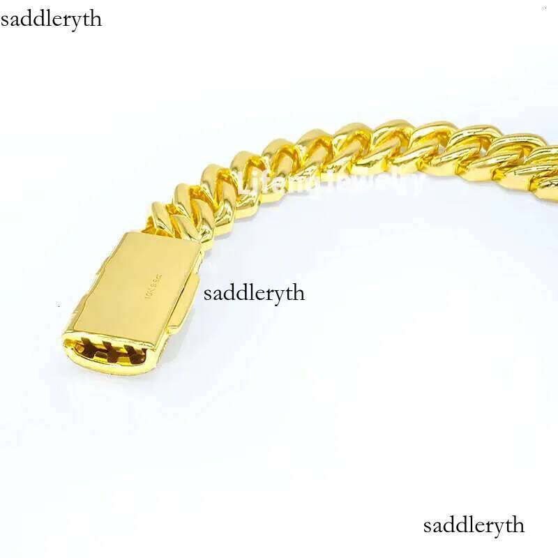 Lifeng Jewelry Custom Chain Link Iced Out 14mm VVS Moissanite Hip Hop Fashion Gold Plated Cuban Bracelet