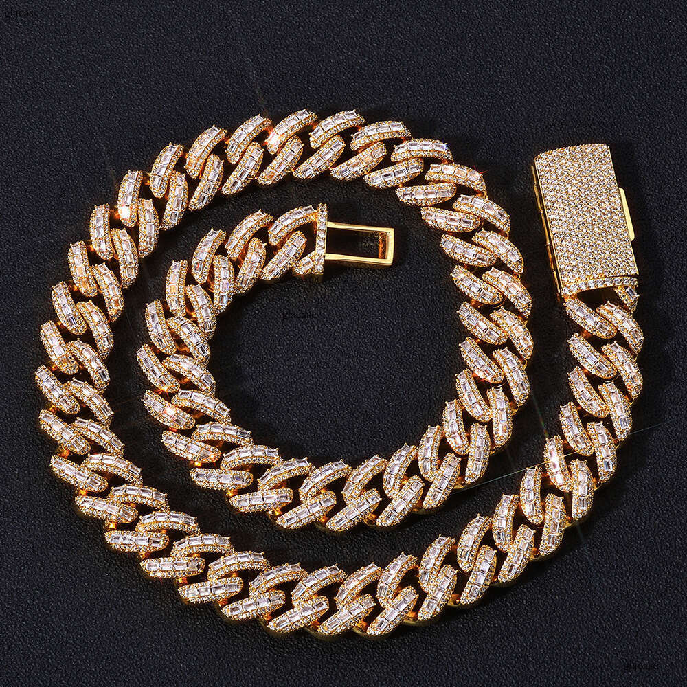 18mm Hip-Hop Cuban Chain High-End Jewelry Mixed Moissanite chain Men's Necklace Accessories