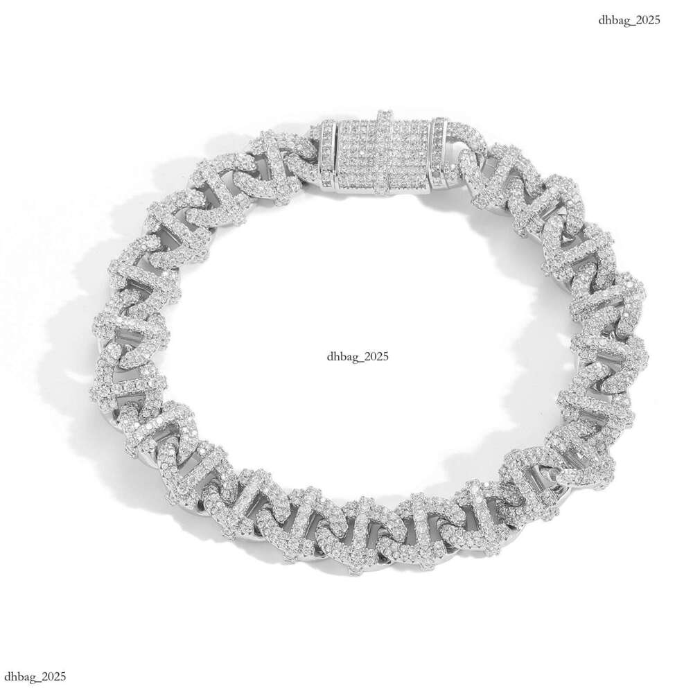 Hip-Hop New 10mm Wide Cuban Chain Personality Trendy Geometric Shape Men's Bracelet Accessory