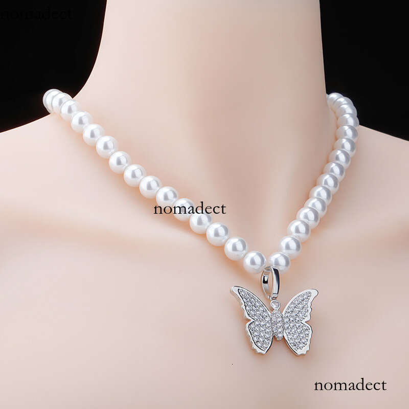 6mm-8mm White Pearl Unisex Necklace Free Combination Hip Hop Personality Jewelry Pendant