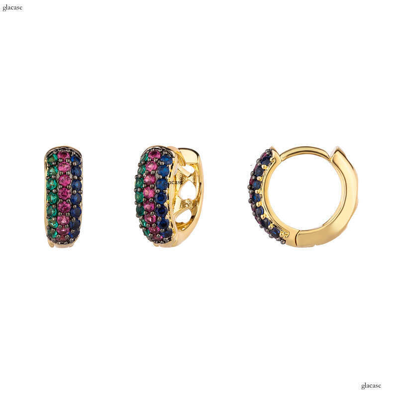 Hot Selling Simple Colorful Zircon Earrings for Women, Stylish and Elegant Accessories