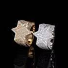 Hip Hop Jewelry 925 Silver Micro Pave Moissanite Diamond 18k Gold Rings Hip-Hop Accessories Five-Pointed Star Shaped Rings