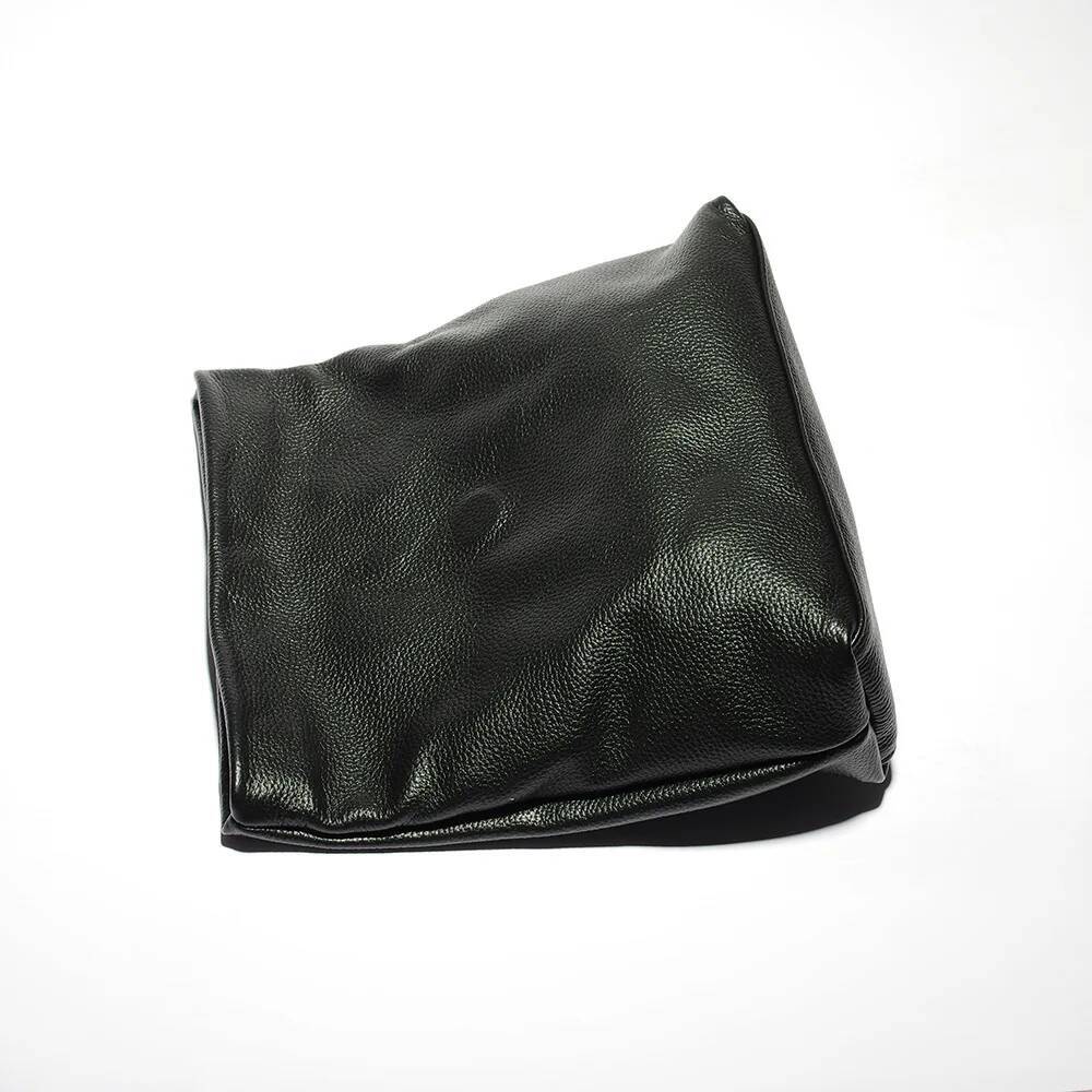 Black personality lazy casual clutch leather soft bag Phone Women High Quality Laptop Bag Genuine Leather