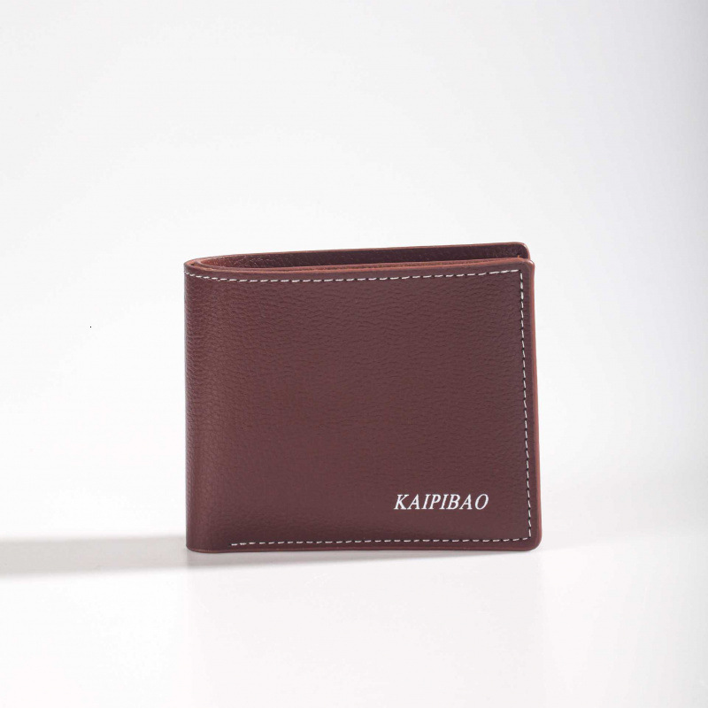 Cross-border Simple Short Men's High-end Wallet Ultra-light Soft Luxury Bag Leather Korean Style Lychee Pattern Wallet