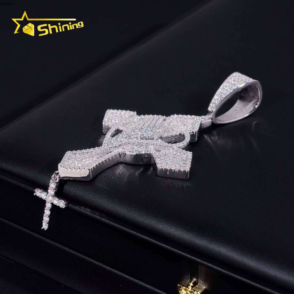 Classic Hip Hop Jewelry Sterling Sliver Gold Plated Pass Dia Tester VVS Lab Moissanite Iced Out Custom Charm Pendant